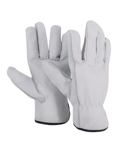 Guantes de Trabajo de Cuero de Piel de Cabra - 3 Pares - Mediano a Extra Grande