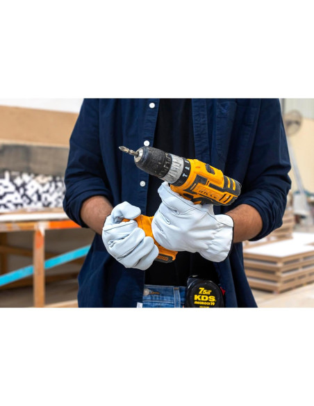 Guantes de Trabajo de Cuero de Piel de Cabra - 3 Pares - Mediano a Extra Grande