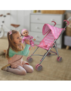 Set de Muñeca Bebé con Carrito Rosa - 30.48 cm - 1.48 kg 2