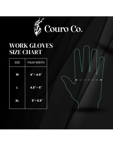 Guantes de Trabajo de Cuero de Piel de Cabra - 3 Pares - Mediano a Extra Grande