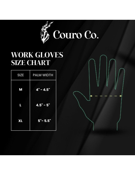 Guantes de Trabajo de Cuero de Piel de Cabra - 3 Pares - Mediano a Extra Grande