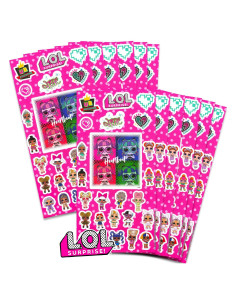 Paquete de Stickers LOL Surprise - 12 Hojas para Niñas