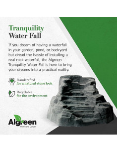 Cascada de Agua Exterior Algreen 86 cm Piedra de Carbón 2