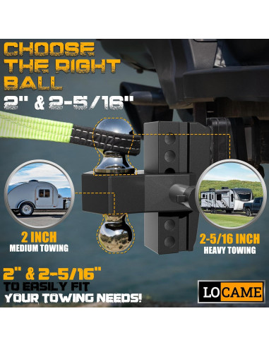Enganche de Remolque Ajustable LOCAME LC0025 18,500 lbs Negro