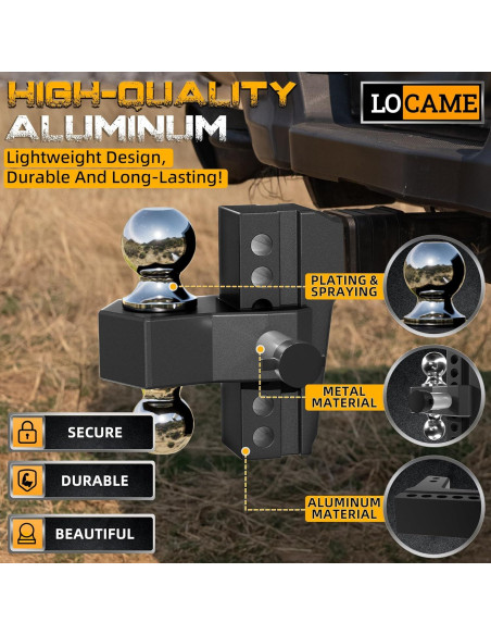 Enganche de Remolque Ajustable LOCAME LC0025 18,500 lbs Negro