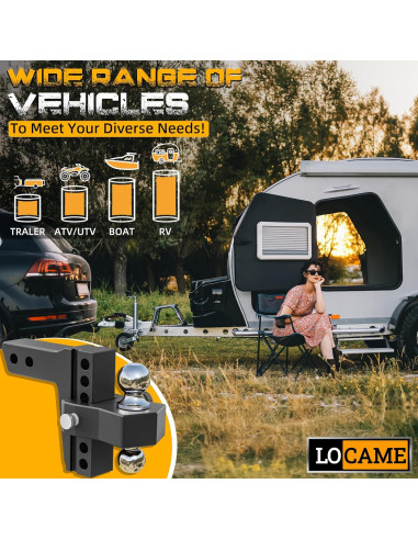 Enganche de Remolque Ajustable LOCAME LC0025 18,500 lbs Negro