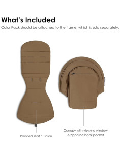 Paquete de Color Babyzen YOYO 6+ Toffee - Cojín, Capota y Bolsillo 2