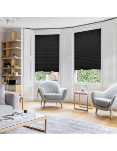 Cortinas Opacas Plisadas Touri 6 Paquetes 91x182 cm Negro 2