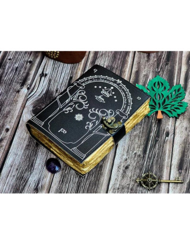 Diario de Cuero Hobbit Foja Handicraft 17.8x13 cm Negro