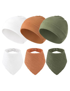 Set de Gorros y Baberos Sofier para Bebés 0-6 Meses