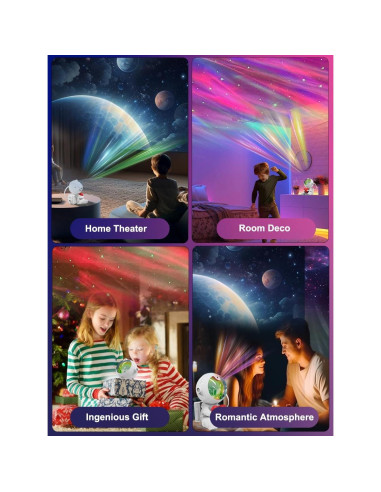 Proyector Galáctico Aurora Astronauta NIIWLAGIT 9.5x7.3cm