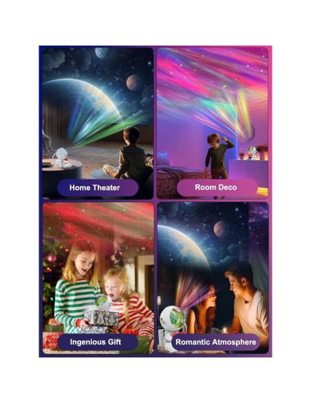 Proyector Galáctico Aurora Astronauta NIIWLAGIT 9.5x7.3cm