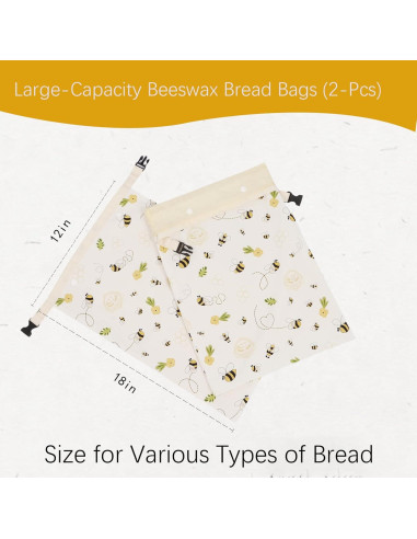 Bolsas de Pan de Cera de Abeja EmanMuse XL Reutilizables