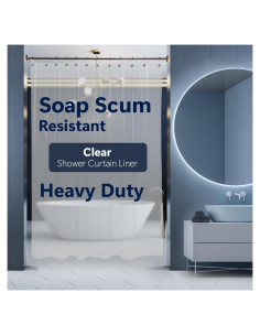 Cortina de Ducha Epica de Vinilo Transparente 1.83m x 1.83m