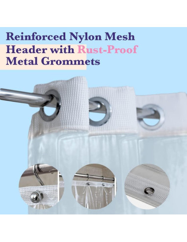 Cortina de Ducha Epica de Vinilo Transparente 1.83m x 1.83m