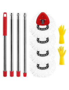 Cabezas de trapeador de microfibra O-Cedar 4 Pack + Mango 76-147 cm