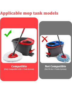 Cabezas de trapeador de microfibra O-Cedar 4 Pack + Mango 76-147 cm 2