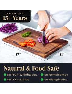 Tabla de Cortar Reversible de Madera de Nogal Mevell 43x27 cm 2