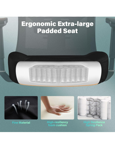 Silla de Oficina Ergonómica Blue Whale 7028 Soporte Lumbar 272kg