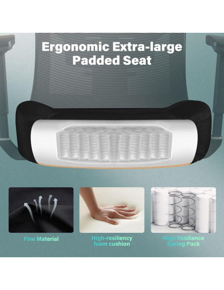 Silla de Oficina Ergonómica Blue Whale 7028 Soporte Lumbar 272kg