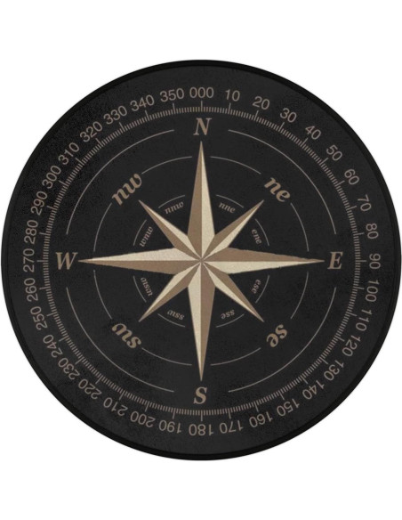 Alfombra Circular Antideslizante Bardic Rosa de Compás 160cm