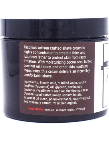 Crema de Afeitar Natural Taconic Shave 113.4 g - Bay Rum