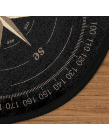 Alfombra Circular Antideslizante Bardic Rosa de Compás 160cm