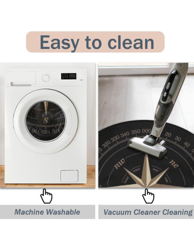 Alfombra Circular Antideslizante Bardic Rosa de Compás 160cm