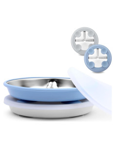 Platos Divididos de Acero Inoxidable Bakpoco 22.86 cm - 2 Pzs