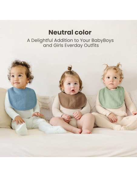 Konssy Paquete de 10 Baberos de Muselina para Bebés Unisex