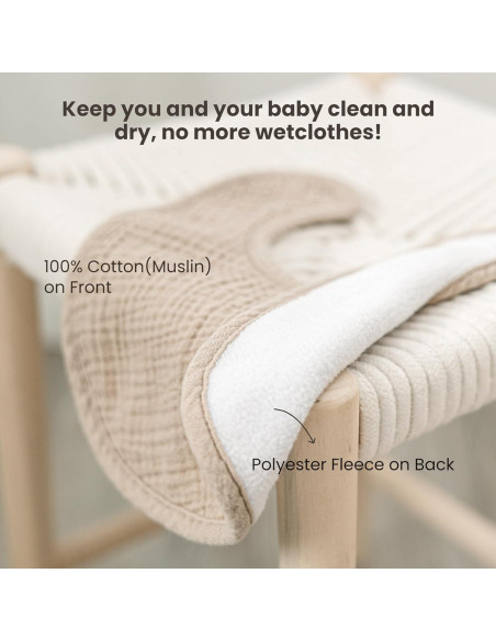 Konssy Paquete de 10 Baberos de Muselina para Bebés Unisex
