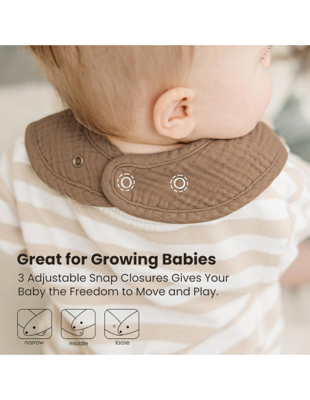 Konssy Paquete de 10 Baberos de Muselina para Bebés Unisex