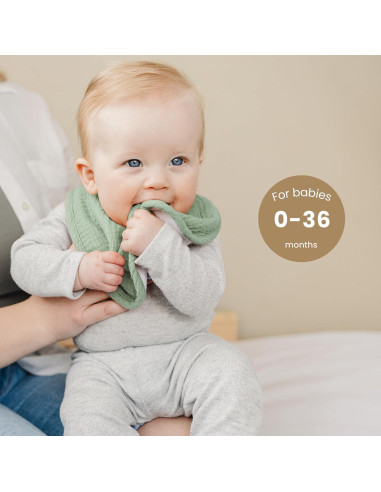 Konssy Paquete de 10 Baberos de Muselina para Bebés Unisex