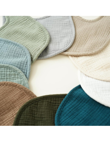 Konssy Paquete de 10 Baberos de Muselina para Bebés Unisex