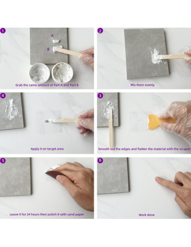 Kit de Reparación de Baños IJSTGU - Blanco, 141.75g