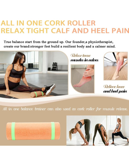 Tabla de Equilibrio Xajerter de Corcho 30.48cm para Pies y Tobillos