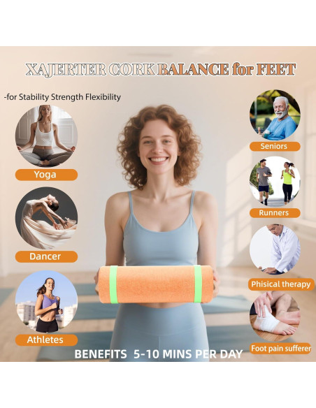 Tabla de Equilibrio Xajerter de Corcho 30.48cm para Pies y Tobillos