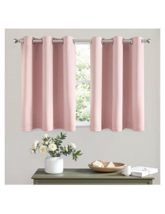 Cortinas Opacas MIULEE Rosa Bebé 101.6x91.4 cm Paquete de 2