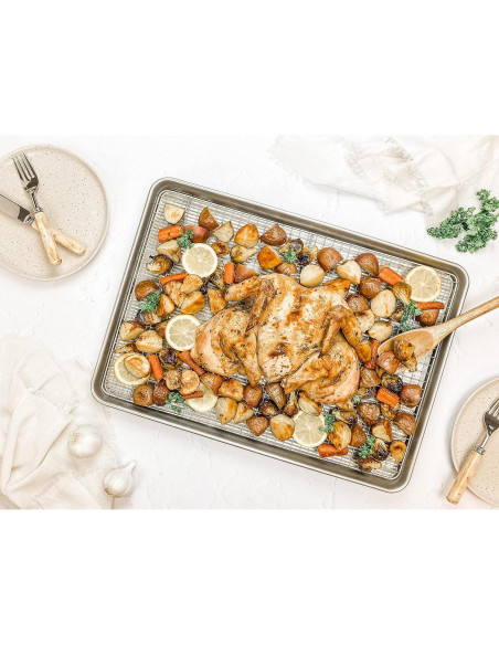 Bandeja para Hornear Extra Grande USA Pan 1607CR y Rejilla XL