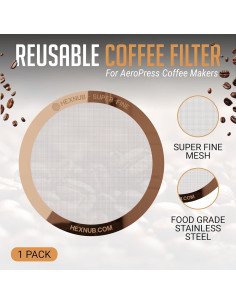 Filtro Metálico Reutilizable HEXNUB para AeroPress - Acero Inoxidable 2