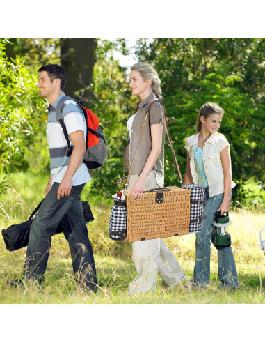Cesta de Picnic para 2 HYBDAMAI con Manta Impermeable y Enfriador