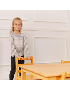 Silla de Respaldo ECR4Kids para Niños, Madera, 30cm, Paquete de 2 2