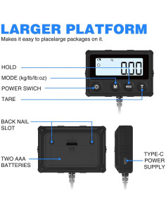 Báscula Digital de Envío MAXUS 199.58kg Precisión 10g 2