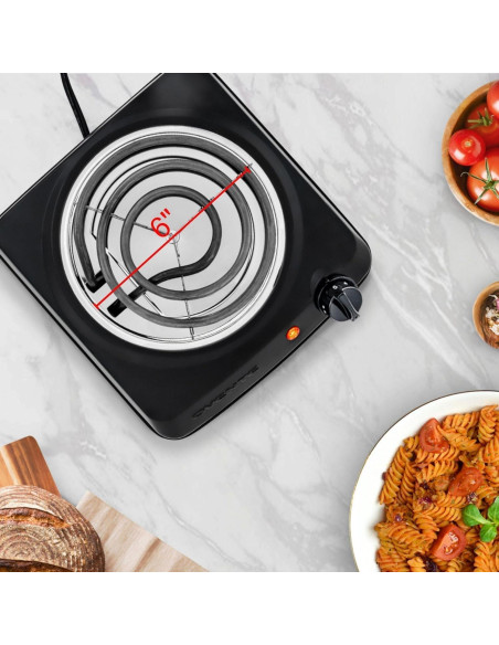 Cocina Eléctrica OVENTE BGC101B 1000W Bobina 15.24cm