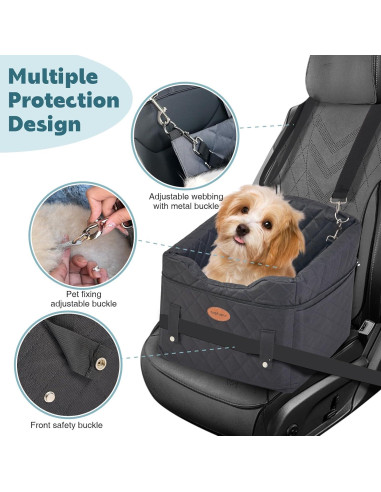 Asiento de Coche para Perros UWELL PETS Negro 46x43x46cm