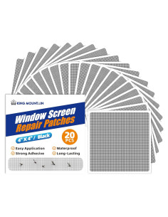 Parches de Reparación de Pantalla KING MOUNTAIN 20 Hojas 10.16 cm