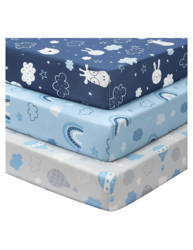 Sábanas para Cuna de Bebé Fiemol - 3 Piezas Microfibra 132x71 cm