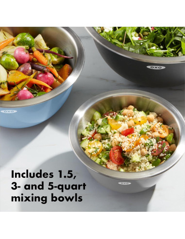 Set de 3 Cuencos Mezcladores OXO Good Grips Acero Inoxidable