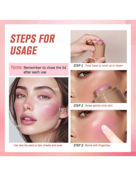 Bastón de Rubor en Crema Hunan Shimei 5.34 ml Rosa Suave