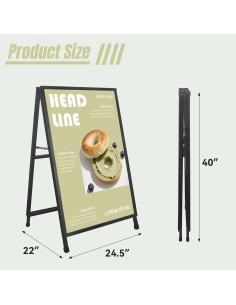 Cartel A Marco Doble Cara YDisplay 61x91 cm Metal Plegable 2